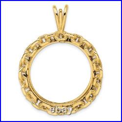 14k Yellow Gold Chain Link Prong Set US $10 Liberty Coin Bezel 14k Yellow Gold Chain Link Prong Set US $10 Liberty Coin Bezel