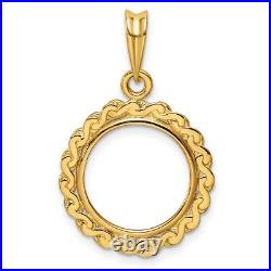 14k Yellow Gold Chain Style Prong Set China 1/20 oz Panda Coin Bezel