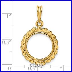 14k Yellow Gold Chain Style Prong Set China 1/20 oz Panda Coin Bezel