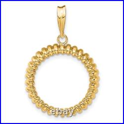 14k Yellow Gold Fluted Border Prong Set US Dime Coin Bezel