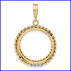 14k Yellow Gold Fluted Border Prong Set US Dime Coin Bezel