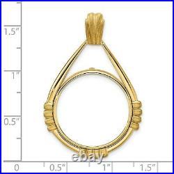 14k Yellow Gold Fluted Station Teardrop Prong Set South Africa 2 Rand Coin Bezel
