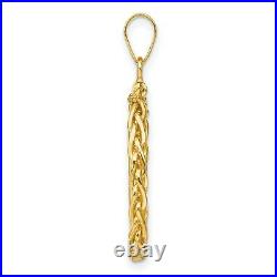 14k Yellow Gold Loose Wheat Chain Screw Top 1/10 oz American Eagle Coin Bezel