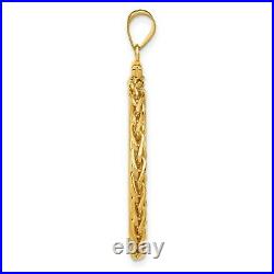 14k Yellow Gold Loose Wheat Chain Screw Top China 1/2 oz Panda Coin Bezel