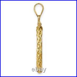 14k Yellow Gold Loose Wheat Chain Screw Top US Dime Coin Bezel