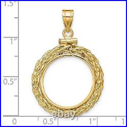 14k Yellow Gold Loose Wheat Chain Screw Top US Dime Coin Bezel