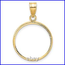 14k Yellow Gold Plain D/C Prong Set Great Britain Half Sovereign Coin Bezel