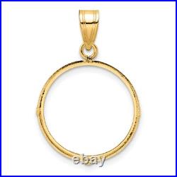 14k Yellow Gold Plain D/C Prong Set Great Britain Half Sovereign Coin Bezel