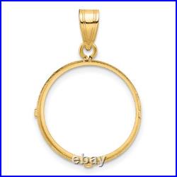 14k Yellow Gold Plain Polished Prong Set Great Britain Half Sovereign Coin Bezel 14k Yellow Gold Plain Polished Prong Set Great Britain Half Sovereign Coin Bezel