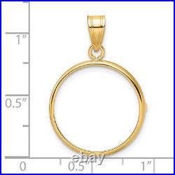 14k Yellow Gold Plain Polished Prong Set Great Britain Half Sovereign Coin Bezel 14k Yellow Gold Plain Polished Prong Set Great Britain Half Sovereign Coin Bezel