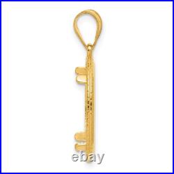 14k Yellow Gold Polished Squares with 16.5mm Prong Coin Bezel Pendant