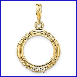 14k Yellow Gold Quadruple Twist Prong Set China 1/20 oz Panda Coin Bezel