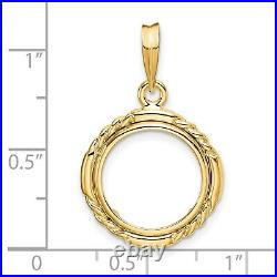 14k Yellow Gold Quadruple Twist Prong Set China 1/20 oz Panda Coin Bezel