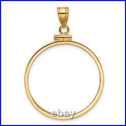 14k Yellow Gold Reeded Border Screw Top US $10 Liberty Coin Bezel