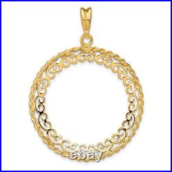 14k Yellow Gold Rope & Scroll Prong Set US $10 Indian Coin Bezel 14k Yellow Gold Rope & Scroll Prong Set US $10 Indian Coin Bezel