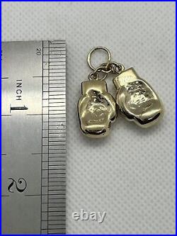 14k Yellow Gold (Solid) boxing Gloves Pendant (FL12)