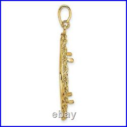 14k Yellow Gold Square Rope Prong Set US $5 Statue of Liberty Coin Bezel