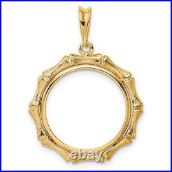 14k Yellow Gold Textured Bamboo Prong Set US Dime Coin Bezel 14k Yellow Gold Textured Bamboo Prong Set US Dime Coin Bezel