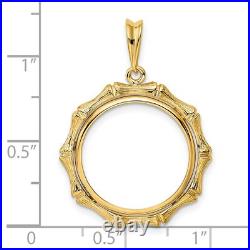 14k Yellow Gold Textured Bamboo Prong Set US Dime Coin Bezel 14k Yellow Gold Textured Bamboo Prong Set US Dime Coin Bezel