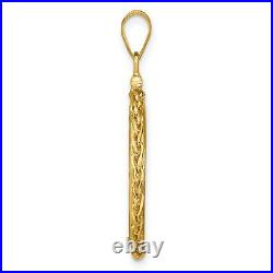 14k Yellow Gold Tight Wheat Chain Screw Top US $5 Indian Half Eagle Coin Bezel