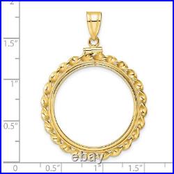 14k Yellow Gold Wide Twisted Wire Screw Top US $10 Liberty Coin Bezel 14k Yellow Gold Wide Twisted Wire Screw Top US $10 Liberty Coin Bezel