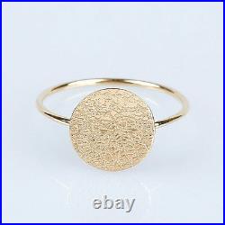 14k solid Gold ring Circle Ring Simple Ring Gold Coin ring fine ring SJR0409