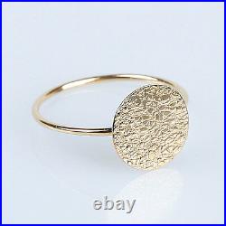 14k solid Gold ring Circle Ring Simple Ring Gold Coin ring fine ring SJR0409