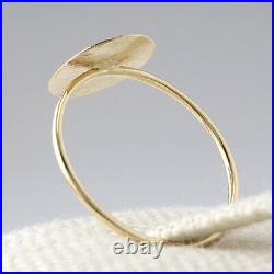 14k solid Gold ring Circle Ring Simple Ring Gold Coin ring fine ring SJR0409