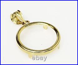 14k solid Yellow gold 4-Prong Coin Bezel Frame $10.00 Indian Head #10