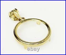 14k solid Yellow gold 4-Prong Coin Bezel Frame 10 Mexican Mexico Pesos #09