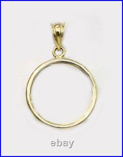 14k solid Yellow gold 4-Prong Coin Bezel Frame 10 Mexican Mexico Pesos #09