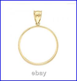14k solid Yellow gold 4-Prong Coin Bezel Frame 1/10 Oz Krugerrand #4