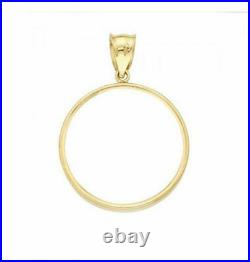14k solid Yellow gold 4-Prong Coin Bezel Frame $2.5 Indian Liberty #5