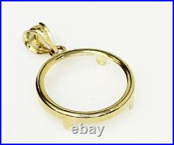 14k solid Yellow gold 4-Prong Coin Bezel Frame 50 Mexican Mexico Pesos #16