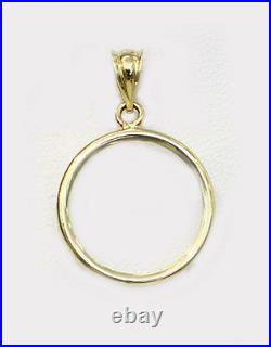 14k solid Yellow gold 4-Prong Coin Bezel Frame 50 Mexican Mexico Pesos #16