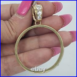 14k solid gold 4 Prong 50 pesos centenario Coin Bezel Frame pendant 14k solid gold 4 Prong 50 pesos centenario Coin Bezel Frame pendant