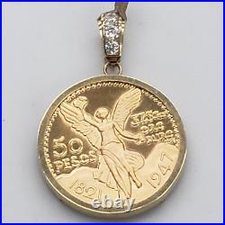 14k solid gold 4 Prong 50 pesos centenario Coin Bezel Frame pendant 14k solid gold 4 Prong 50 pesos centenario Coin Bezel Frame pendant