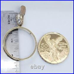 14k solid gold 4 Prong 50 pesos centenario Coin Bezel Frame pendant 14k solid gold 4 Prong 50 pesos centenario Coin Bezel Frame pendant