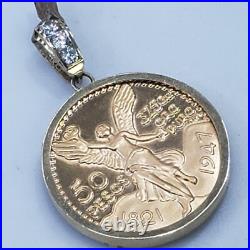 14k solid gold 4 Prong 50 pesos centenario Coin Bezel Frame pendant 14k solid gold 4 Prong 50 pesos centenario Coin Bezel Frame pendant