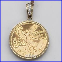 14k solid gold 4 Prong 50 pesos centenario Coin Bezel Frame pendant 14k solid gold 4 Prong 50 pesos centenario Coin Bezel Frame pendant