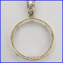 14k solid gold 4 Prong 50 pesos centenario Coin Bezel Frame pendant 14k solid gold 4 Prong 50 pesos centenario Coin Bezel Frame pendant