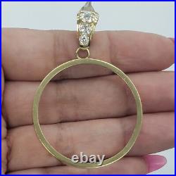 14k solid gold 4 Prong 50 pesos centenario Coin Bezel Frame pendant 14k solid gold 4 Prong 50 pesos centenario Coin Bezel Frame pendant