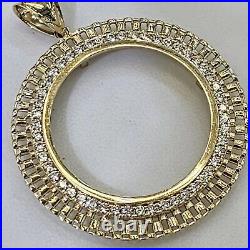 14k solid gold 50 pesos centenario Coin Bezel Frame pendant
