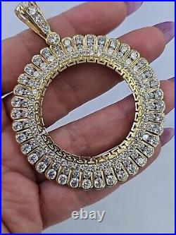 14k solid gold 50 pesos centenario Coin Bezel Frame pendant Heavy