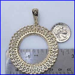 14k solid gold 50 pesos centenario Coin Bezel Frame pendant Heavy