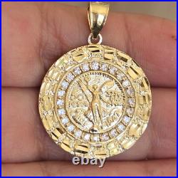 14k solid gold Mini 50 pesos centenario Coin pendant Charm Round Nugget 1.30
