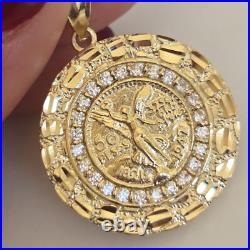 14k solid gold Mini 50 pesos centenario Coin pendant Charm Round Nugget 1.30
