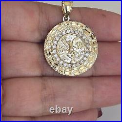 14k solid gold Mini 50 pesos centenario Coin pendant Charm Round Nugget 1.30