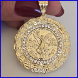 14k solid gold Mini 50 pesos centenario Coin pendant Charm Round Nugget 1.80 14k solid gold Mini 50 pesos centenario Coin pendant Charm Round Nugget 1.80