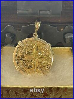 14k solid gold atocha coin pendant Recreation piece made from mould